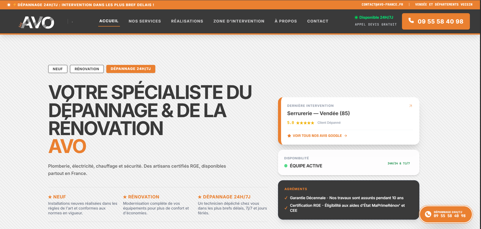 AVO France – Custom WordPress Business Website